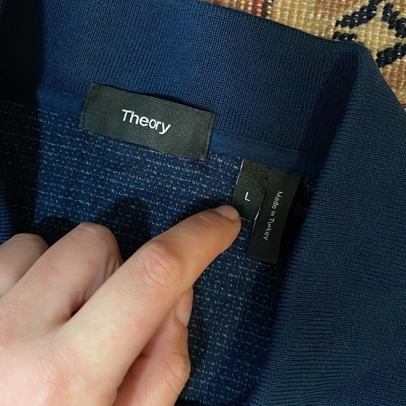 Mens Theory basic short sleeve polo blue large - Picture 5 of 6